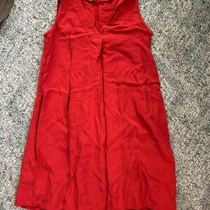 Ann Taylor LOFT Red Orange Linen Blend Sleeveless V-Neck Dress - Size Small
